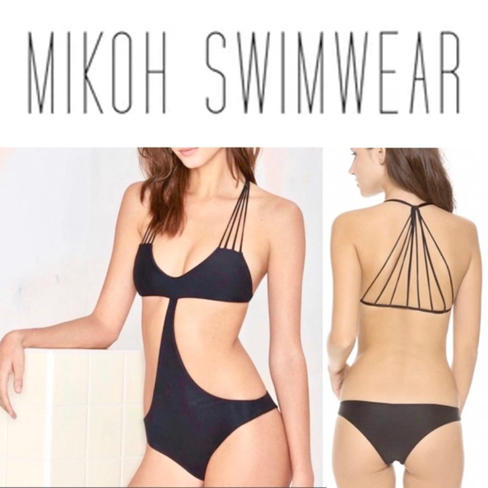OBO. MIKOH. Makaha Monokini One Piece Swimsuit. Black. Size L
